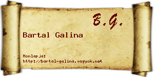 Bartal Galina névjegykártya